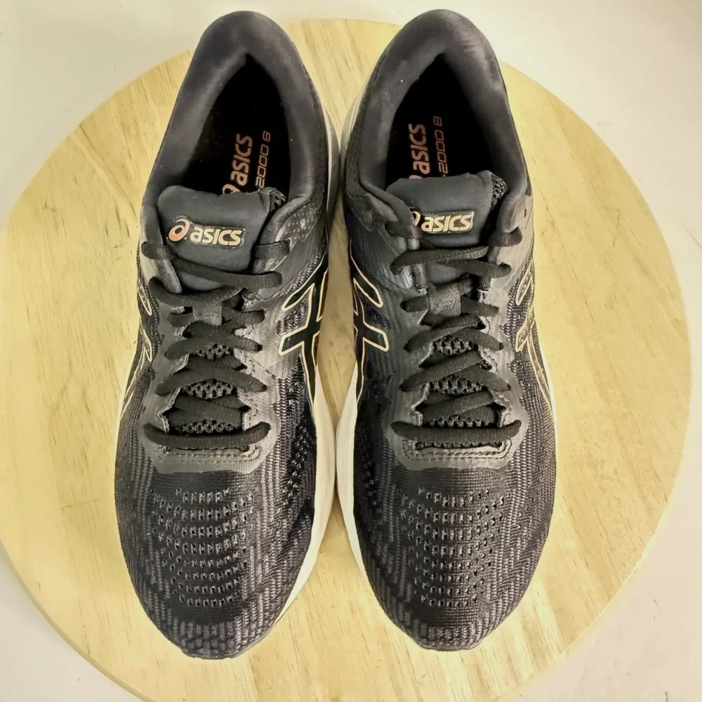 ASICS Women's Running Shoes GT-2000-8 Black Gold Flyte Foam Sneakers Size 7